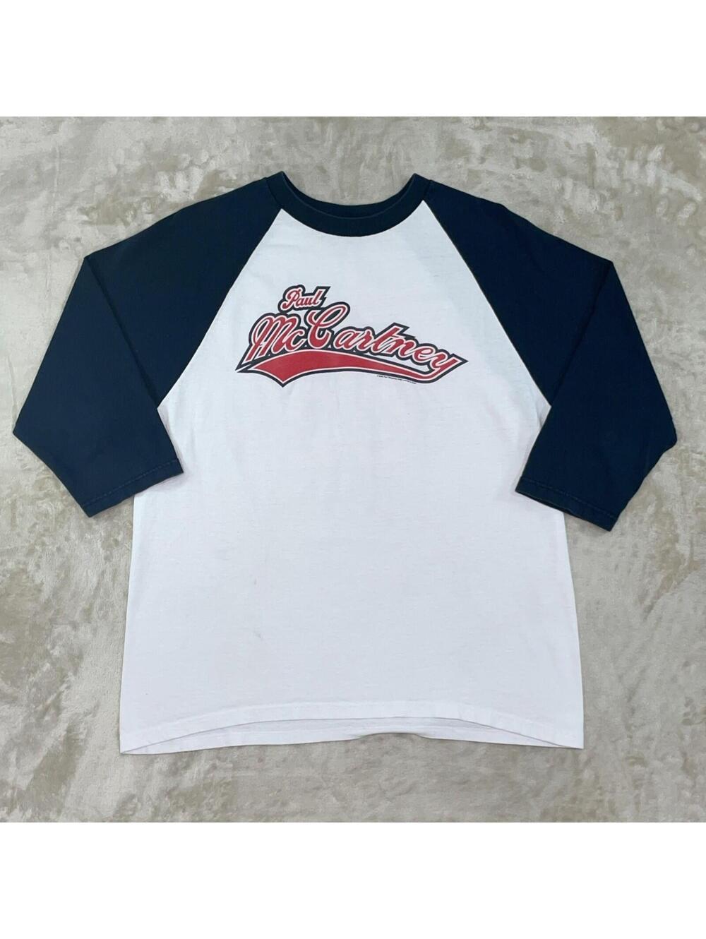 VTG Paul McCartney Original Driving USA Tour 2002 Baseball Jersey T  Shirt  (M)